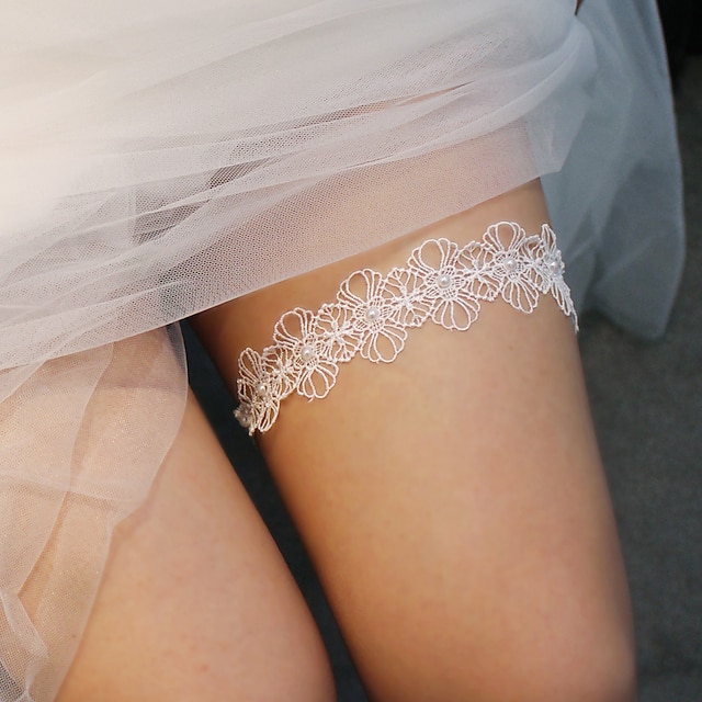  Polyester Cute Wedding Garter With Pearls Garters Wedding Party