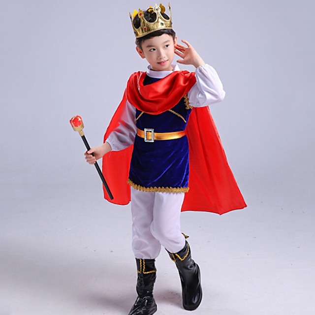  Snow White and the Seven Dwarfs Prince Charming Cosplay Costume Outfits Boys Movie Cosplay Cosplay Halloween Red Top Pants Belt Halloween Carnival Masquerade Polyester World Book Day Costumes