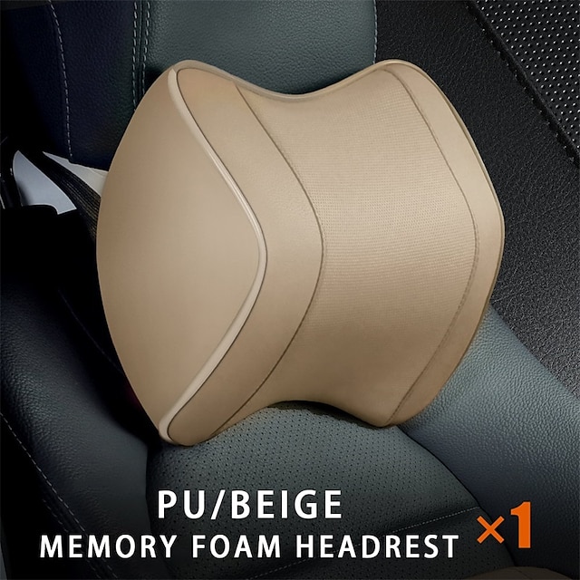  Oreiller de cou de siège de voiture super doux 3d mousse à mémoire oreiller appui-tête conception de sangle réglable pour le soulagement de la douleur au cou