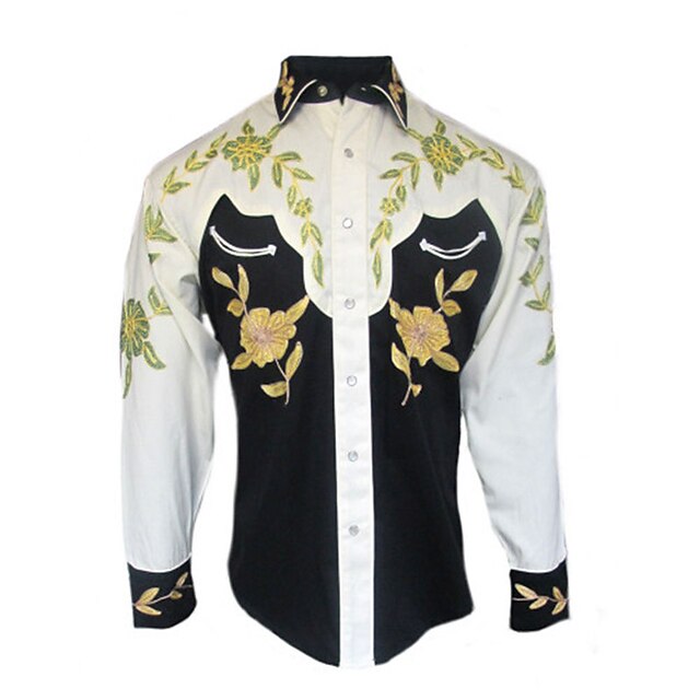 Men's Floral Graphic Prints Shirt Western Shirt Cowboy Shirt Long Sleeve Fashion Streetwear Designer Outdoor Daily Fall & Winter Turndown Print Button-Down Yellow3