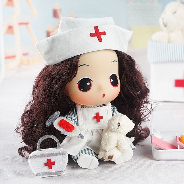  Ddung Small and Exquisite White Nurse Doll, Confused Dress-Up Doll Gift Box, Including Accessories, Reusable Toy Set, A Gift for Girls Over 3 Years Old!
