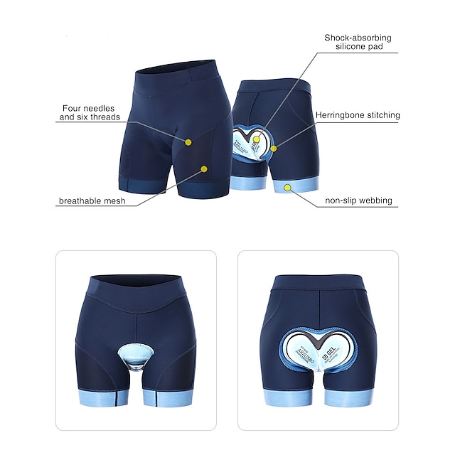 Arsuxeo Women's Cycling Pants Cycling Padded Shorts Bike Padded Shorts / Chamois Bottoms Form