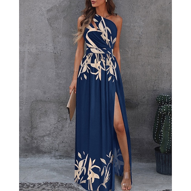  Femmes Robe Longue Maxi Robe Robe de Bal Robe de Soirée Robe évasée Robe vert émeraude Élégant Fête Romantique Vacances Soirée robe demoiselle d honneur Mince Fleuri Couleur Unie Sans manches Une