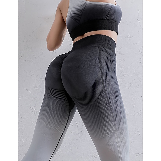  zökkenőmentes női leggings crunch popsi domború barack emelő has szabályozás popsi lift magas derék jóga fitness edzőterem edzés vágott leggings