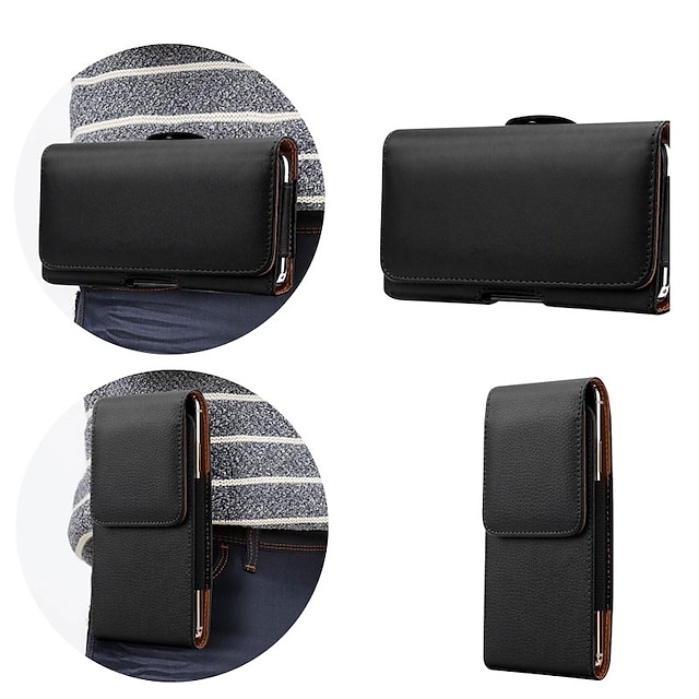  Leather Phone Belt Case 7.2/6.5/6.2/5.2'' Waist Bag Magnetic Vertical Phone Case for iPhone 14 Pro Max 13 12 11 Pouch Cover Belt Clip