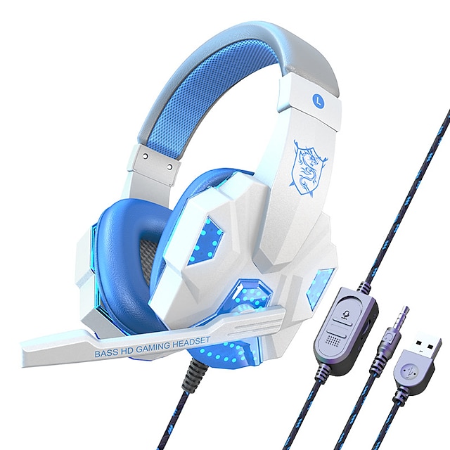  SY830 Over-Ear Gaming Headset With LED Backlight Wired Headphones With Microphone For Laptop Mac