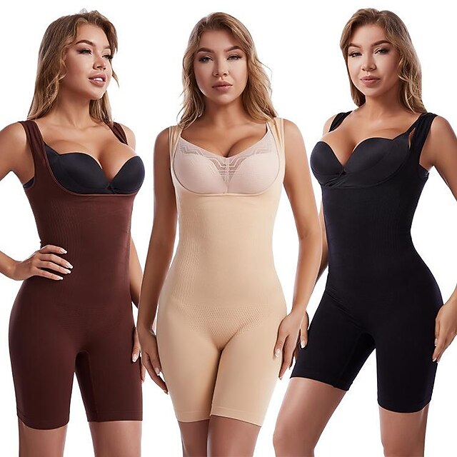 mavekontrol shapewear til kvinder sømløse fajas bodysuit åben barm midt