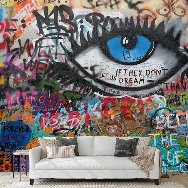  graffiti tapeta nástěnná tapeta nálepka na stěnu odlepit a nalepit snímatelný materiál PVC/vinyl samolepicí/lepící požadovaný dekor na stěnu pro obývací pokoj kuchyň koupelna