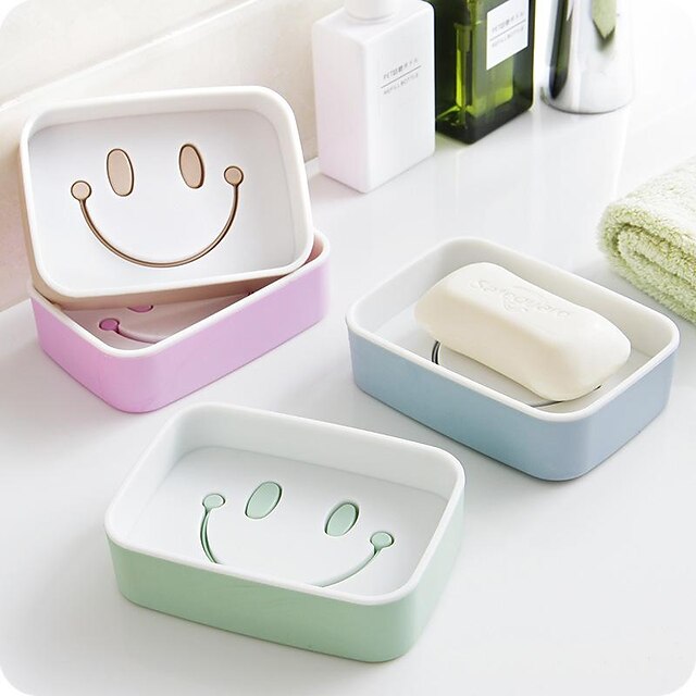  Plastic Soap Dish Bar Soap Holder Soap Saver Drain Soap Dish with Draining Tray for Bathroom Shower Kitchen