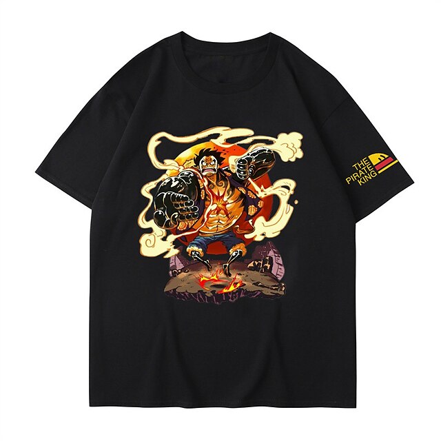  One Piece Film: Red Monkey D. Luffy T-shirt Anime Cartoon Anime Classic Street Style T-shirt For Men's Women's Unisex Adults' Hot Stamping 100% Polyester