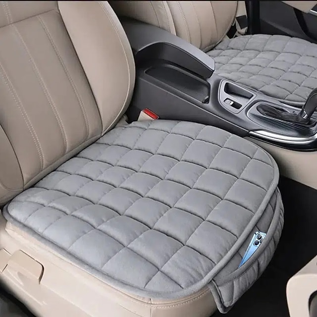  1pc almofada de assento de carro antiderrapante fundo de borracha capas de assento de carro com bolsos de armazenamento conforto almofada de assento de motorista de espuma de memória almofada de