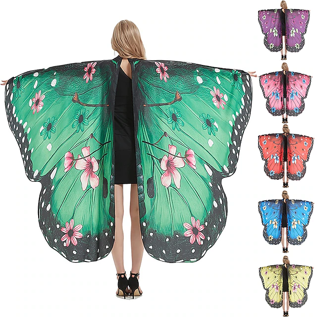 Butterfly Halloween Cosplay Costume Wings Cloak Carnival Costume Cosplay Adults' Women's Halloween Mardi Gras Easy Halloween Costumes Dress Up 8
