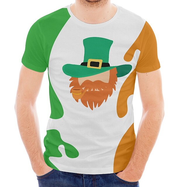  St. Patrick's Day Shamrock Irish T-shirt Anime Cartoon Anime Graphic T-shirt For Men's Women's Unisex Adults' 3D Print 100% Polyester