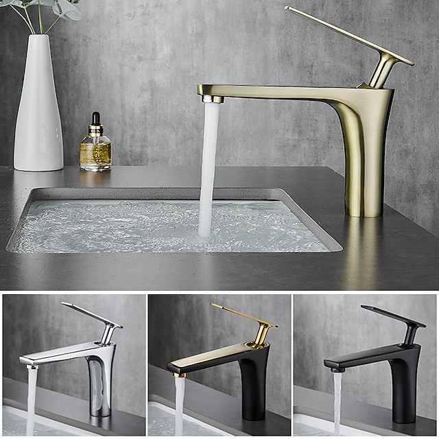 Bathroom Sink Faucet Classic Electroplated / Painted Finishes Centerset Single Handle One HoleBath Taps
