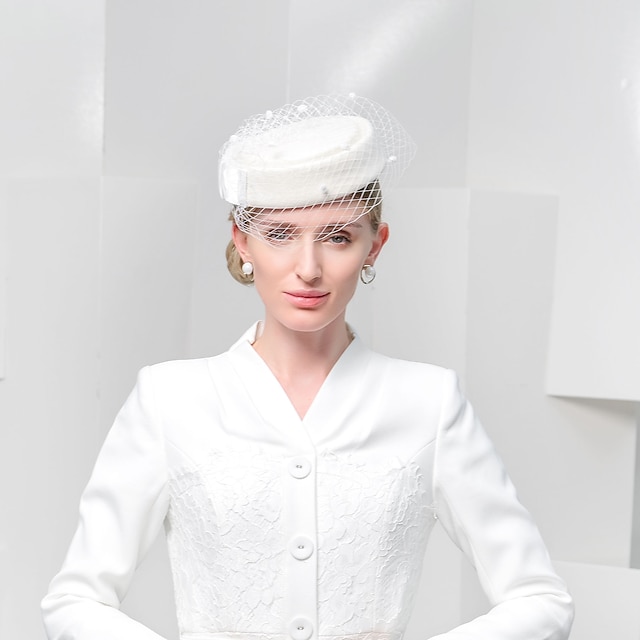  sapka fejfedő 100% gyapjú svájcisapka meleg hálós sapka parti/esti alkalmi divat stewardess gyapjú sapka