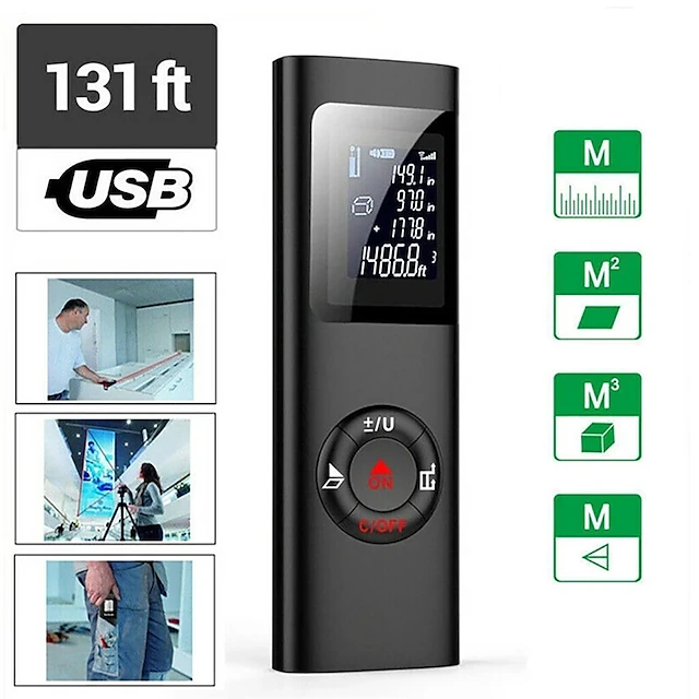 laser distance meter 40M Smart Digital Range Portable USB Charging Rangefinder Mini Handheld Distance Measuring Meter 9