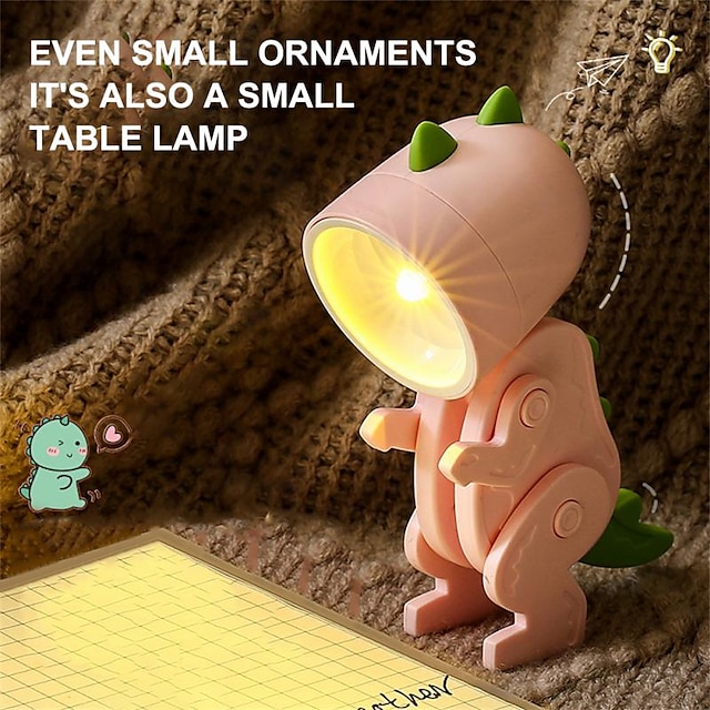 мини светодиодный ночник динозавр для детей Детский мультфильм регулируемый ноутбук спальня прикроватные украшения