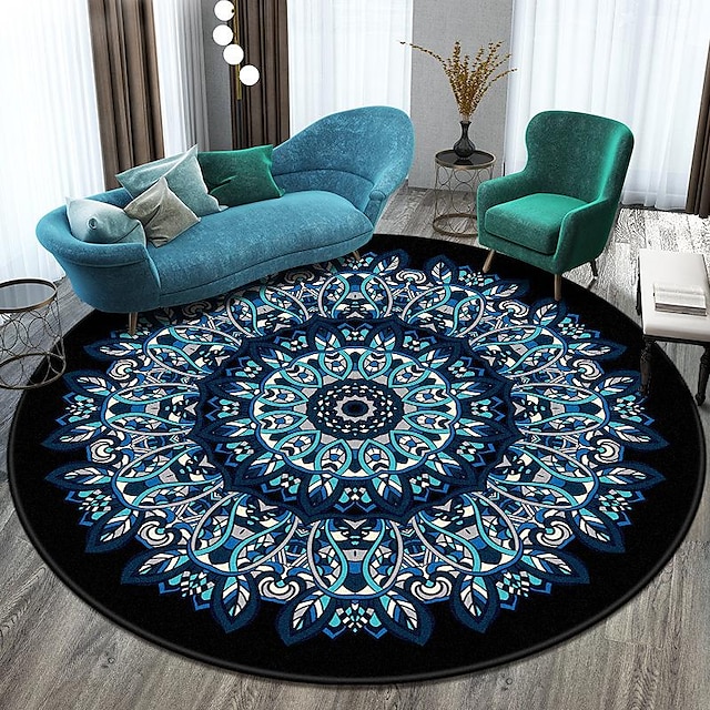 Ethnic Style Retro Mandala Carpet Round Mat Meditation Nordic Balcony Tea Table Living Room Decorative Floor Mat