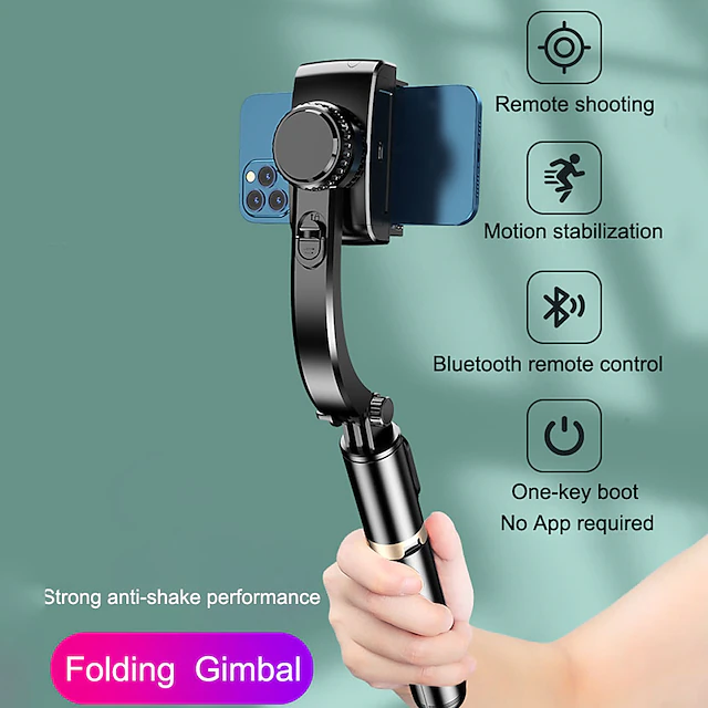 Handheld Gimbal Smartphone Bluetooth Handheld Stabilizer with Tripod selfie Stick Folding Gimbal for Smartphone Xiaomi iPhone 11