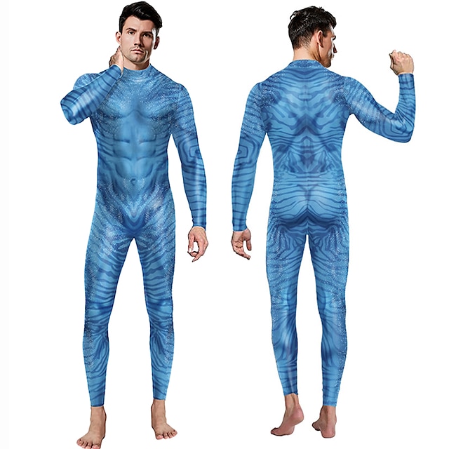  coppie tute zentai catsuit tuta di pelle avatar 2 la via dell'acqua neytiri jake sully costumi cosplay per adulti halloween uomo donna mostro halloween carnevale