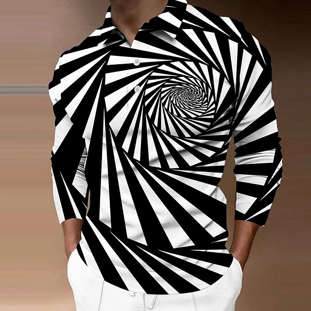 Men's Polo Shirt Golf Shirt Optical Illusion Graphic Prints Turndown ...