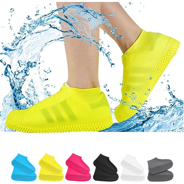  أغطية أحذية مقاومة للماء ، أحذية غير قابلة للانزلاق مقاومة للماء من السيليكون والمطاط لحماية غطاء حذاء المطر للأطفال والرجال والنساء