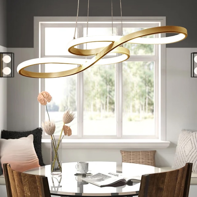  1-Light 75cm Acrylic Dimmable Pendant Light LED Chandelier Adjustable Note Design Modern for Home Livingroom Lighting ONLY DIMMABLE WITH REMOTE CONTROL
