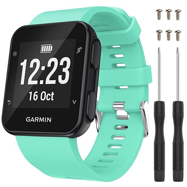  Uhrenarmband für Garmin Forerunner 30/35 Silikon Ersatz Gurt Atmungsaktiv Sportarmband Armband