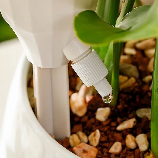  2 stk automatiske vandingsanordninger, lysegrå justerbar drypvandingsanordning, plantevandssprøjte, plantevanddispenser, haveartikler