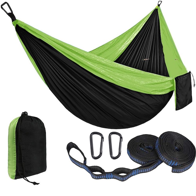  campinghangmat enkele & dubbele draagbare hangmat ultralichte nylon parachutehangmatten met 2 ophangriemen voor backpacken, reizen, strand, kamperen, wandelen, achtertuin