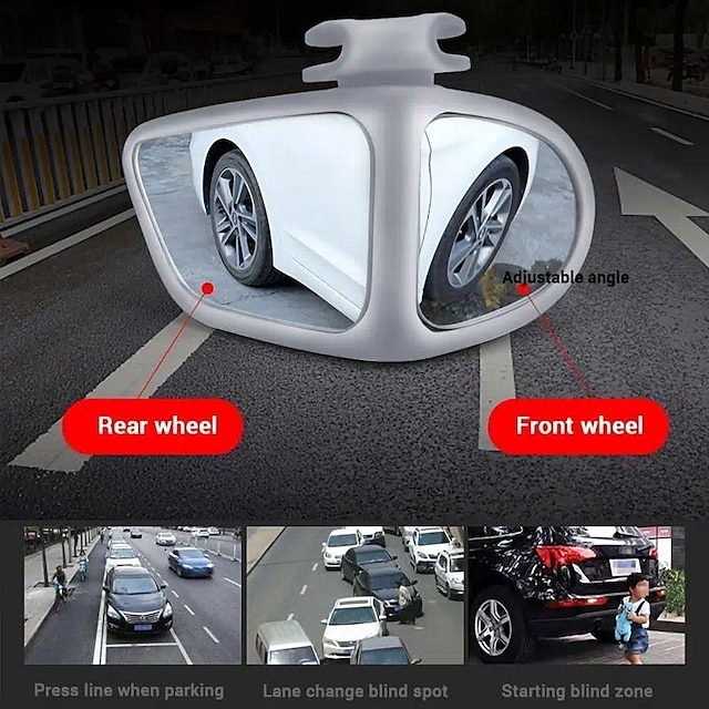  מראה אחורית בזווית רחבה מראה אחורית 360 מעלות סיבוב אוניברסלי לרכב מראת עזר קדמי/אחורי תצפית לרכב רכב שטח