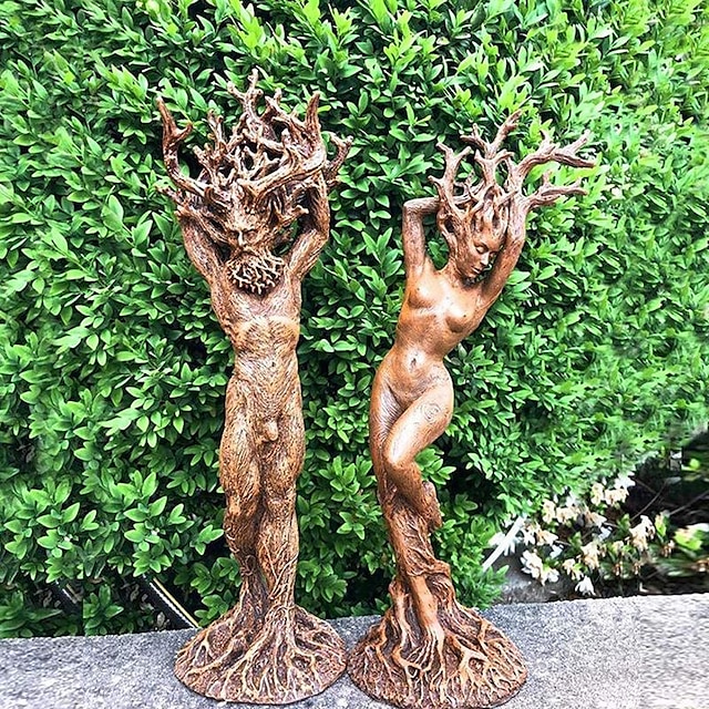 Resin Dryade Statue Figures, Dryade Ornament, Goddess Statue, God or Goddess of the Tree Statue, Craft Statue Model Sculptures Home Decor Sculpture Gift, Garden Craft Garden Park Decoration 9