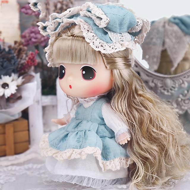  Ddung Temperament Elegant Blue Vintage Dolls, Confused Dress-Up Doll Gift Box, Including 9 Rich Accessories, Reusable Toy Set, A Gift for Girls Over 3 Years Old!