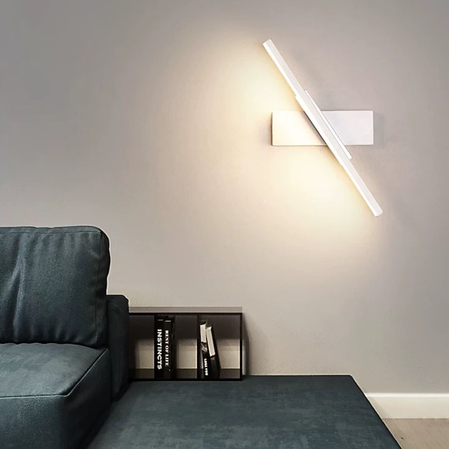  candeeiros de parede led nórdico moderno minimalista candeeiro de parede escadaria criativa candeeiro de cabeceira 330 ° rotação sala de estar candeeiro de parede branco quente/branco 110-240 v