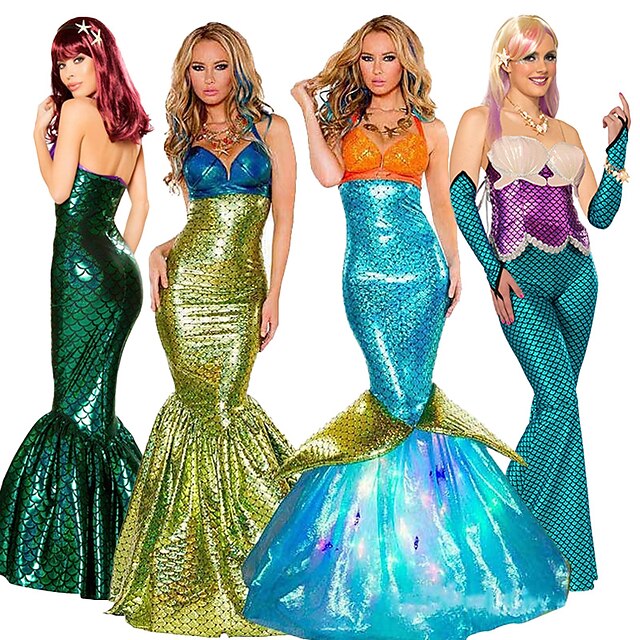 The Little Mermaid Mermaid Tail Aqua Queen Aqua Princess Cosplay ...