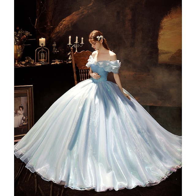  Retro / vintage Rococo Prințesă Rochii Rochie De Bal Rochie de bal Cenusareasa Prințesă Shakespeare Culoare solidă Haine Bal Costume de fancy Pentru femei Halloween Carnaval ziua îndragostiților