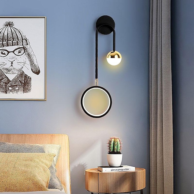  lightinthebox lampade da parete a led 13w lampada a led nera moderna semplicità illuminazione interna creativa luci da parete rotazione di 180 gradi per camera da letto soggiorno ufficio corridoio