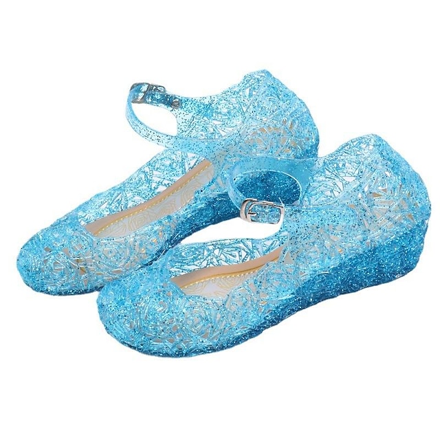  Girls' Sandals Daily Cosplay Jelly Shoes Princess Shoes PVC Big Kids(7years +) Little Kids(4-7ys) Toddler(2-4ys) School Birthday Daily Walking Shoes Dancing Buckle Sequin Sequins White Blue Purple