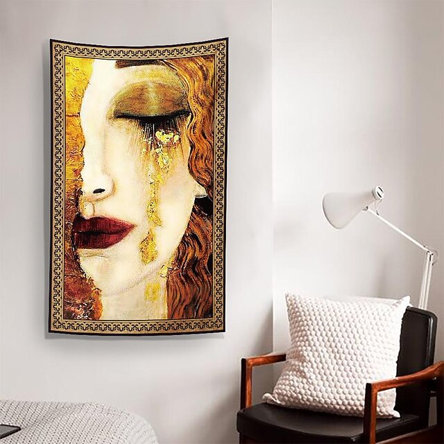 Golden Tears Gustav Klimt Wall Tapestry Art Decor Wall Hanging Backdrop