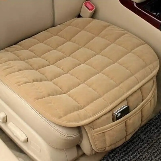  1Pc Car Seat Cushion Non-Slip Rubber Bottom Car Seat Covers With Storage Pockets Comfort Memory Foam Driver Seat Cushion Car Seat Pad Universal