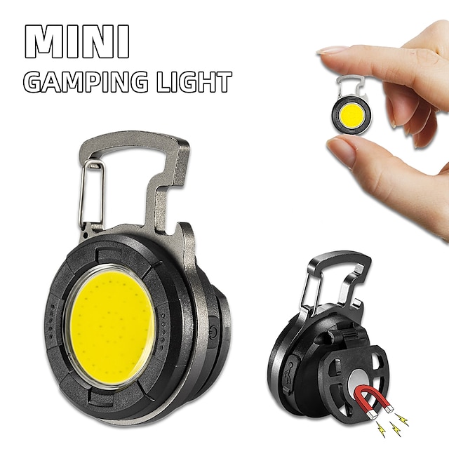  Мини-фонарик, фонарь для кемпинга, супер яркий брелок для ключей, рабочий свет, прожектор с сильным магнитом и водонепроницаемым зажимом