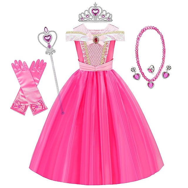  Śpiąca Królewna Piękna i Bestia Bajkowe Księżniczka Ładny Sukienka Flower Girl Kostium na imprezę tematyczną Tiulowe Sukienki Cosplay Kostiumy z filmów for Dla dziewczynek Dla dzieci Karnawał Bal