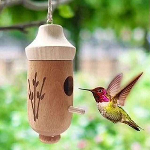 Hummingbird House for Outside 2023 Wooden Hummingbird Feeder for ...