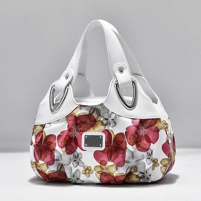 Panzexin Print Floral Bag, Medium Handbag for Ladies Top-Handle Handbags for Women