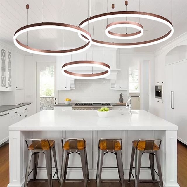  1-lys led 60w cirkeldesign lysekrone/ led moderne pendellamper til stue kaffebar butikslokale kun dæmpbar med fjernbetjening