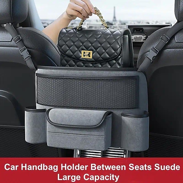 Auto Handtaschenhalter Zwischen Sitzen - PU Leder Organizer Mit Mehrfachtaschen