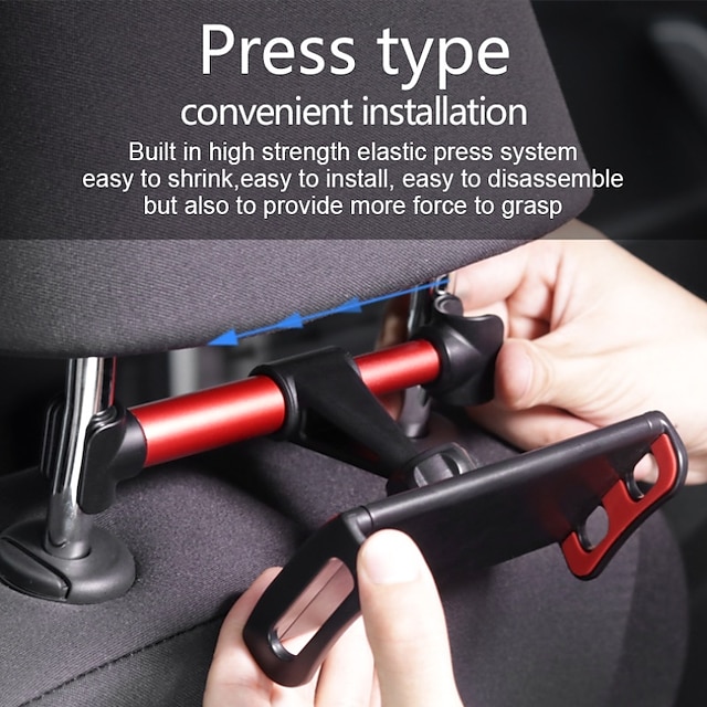  Telescopic Car Rear Pillow Phone Holder Tablet Car Stand Seat Rear Headrest Mounting Bracket for Phone Tablet 4-11 Inch