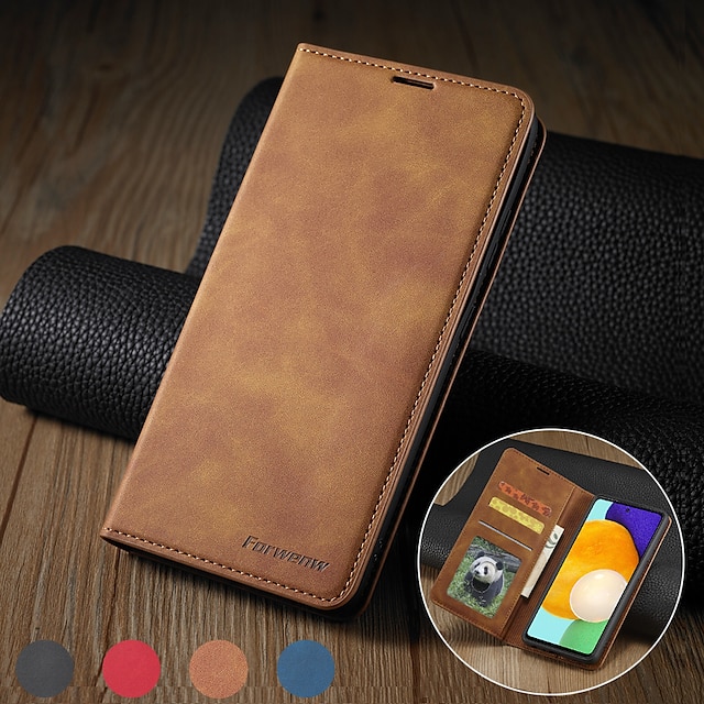 Phone Case For Samsung Galaxy Wallet Case S23 S22 S21 S20 Plus Ultra with Stand Full Body Protective Magnetic Flip Solid Colored PU Leather