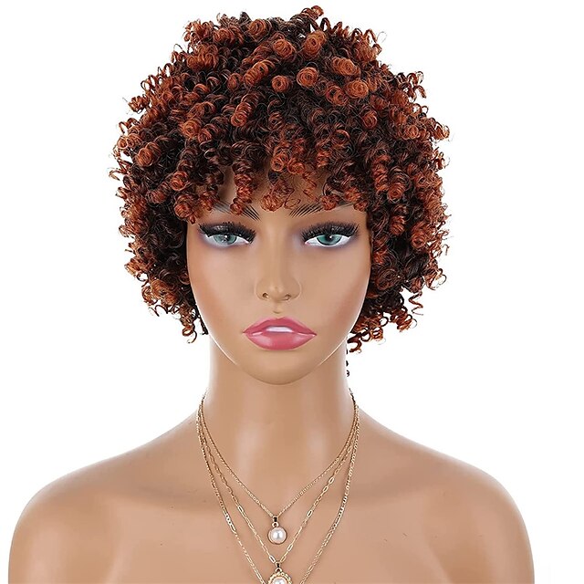 Afro Wigs For Black Women Kinky Curly Wig With Bangs Short Wigs For Black Women Curly Wigs For 