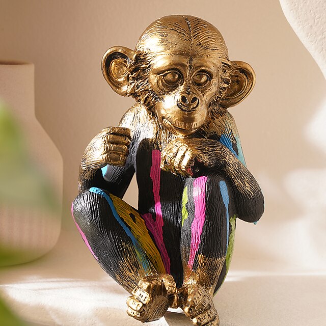  Creative Monkey Sculpture Ornaments Resin Crafts 1PC